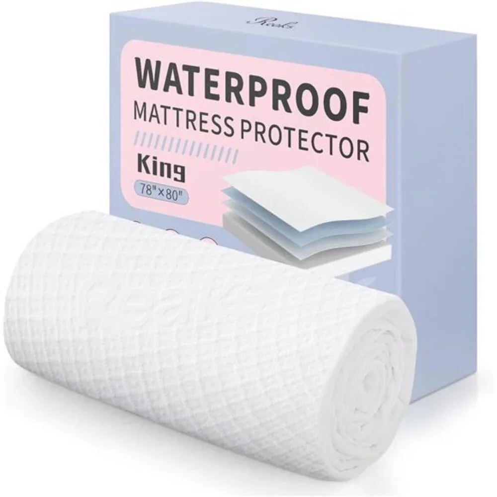 King Size Waterproof Mattress Protector Rayon from Bamboo Fitted Mattress Pad